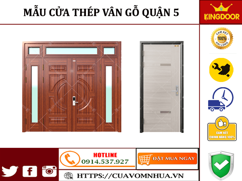 Cửa thép vân gỗ tại quận 5 | báo giá kèm mẫu Mau-Cua-Thep-Van-Go-tai-Quan-5-1