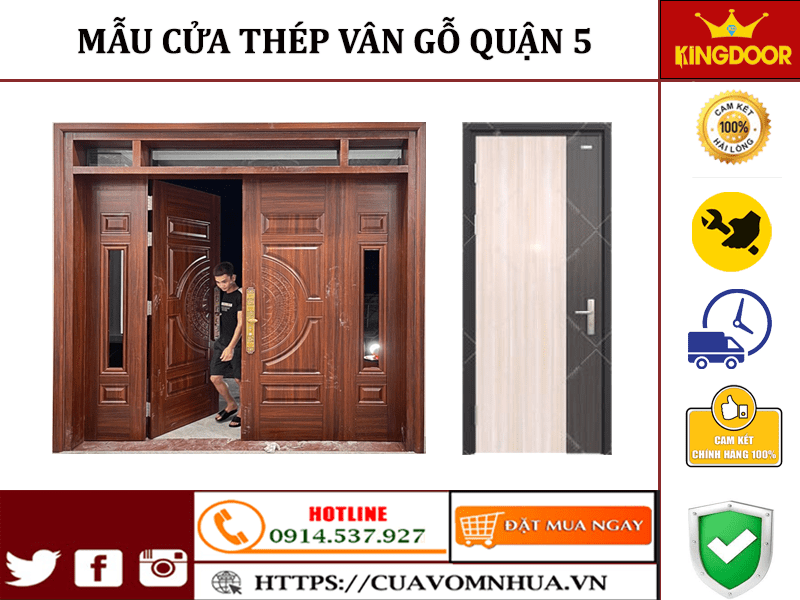Cửa thép vân gỗ tại quận 5 | báo giá kèm mẫu Mau-Cua-Thep-Van-Go-tai-Quan-5-2