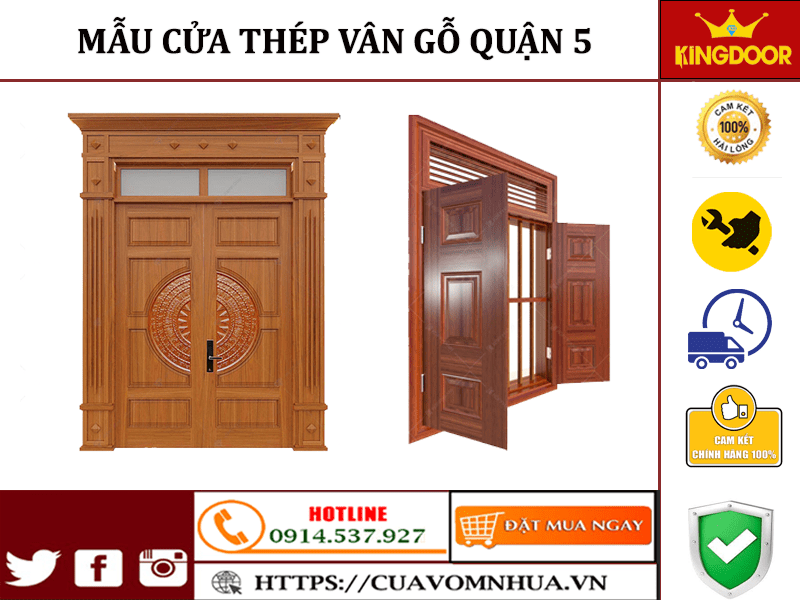 Cửa thép vân gỗ tại quận 5 | báo giá kèm mẫu Mau-Cua-Thep-Van-Go-tai-Quan-5-4