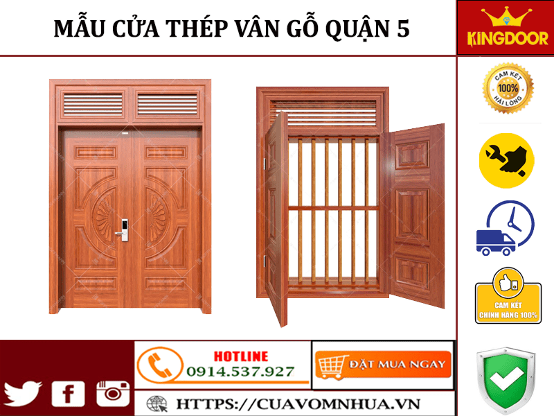 Cửa thép vân gỗ tại quận 5 | báo giá kèm mẫu Mau-Cua-Thep-Van-Go-tai-Quan-5-5