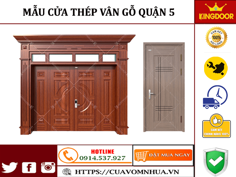 Cửa thép vân gỗ tại quận 5 | báo giá kèm mẫu Mau-Cua-Thep-Van-Go-tai-Quan-5